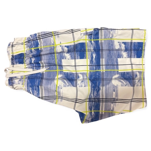 Joe Boxer Men's XL Swim Trunks Board Shorts Blue Plaid Wave Print Polyester NWOT - Picture 6 of 7